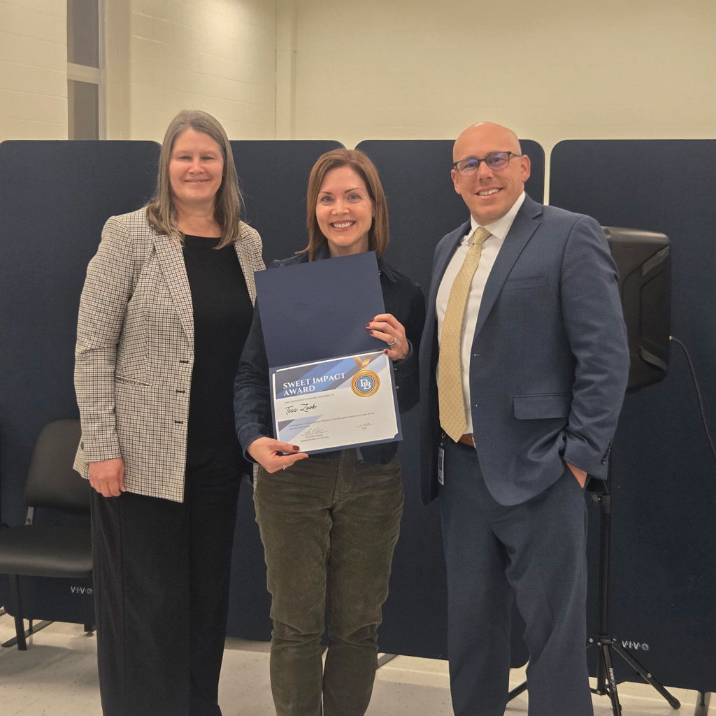 Pictured Mrs. Melanie Hefter, Principal, Mrs. Tess Zook, Reading Specialist and Mr. Tom Voelker, Superintendent