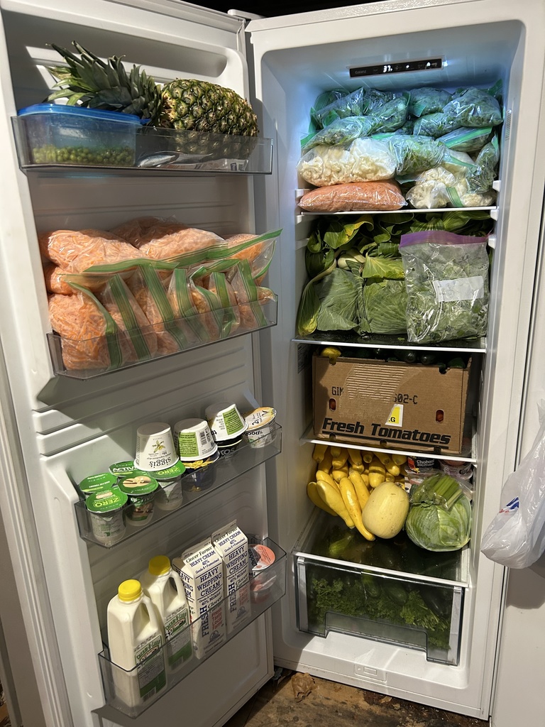 Refrigerator at St. Mark's Lutheran Church in Birdsboro stocked with produce