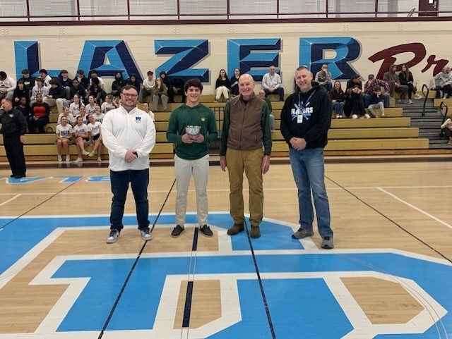 Coach Ian West, Chase Yenser, Dick Close, Principal Sborz