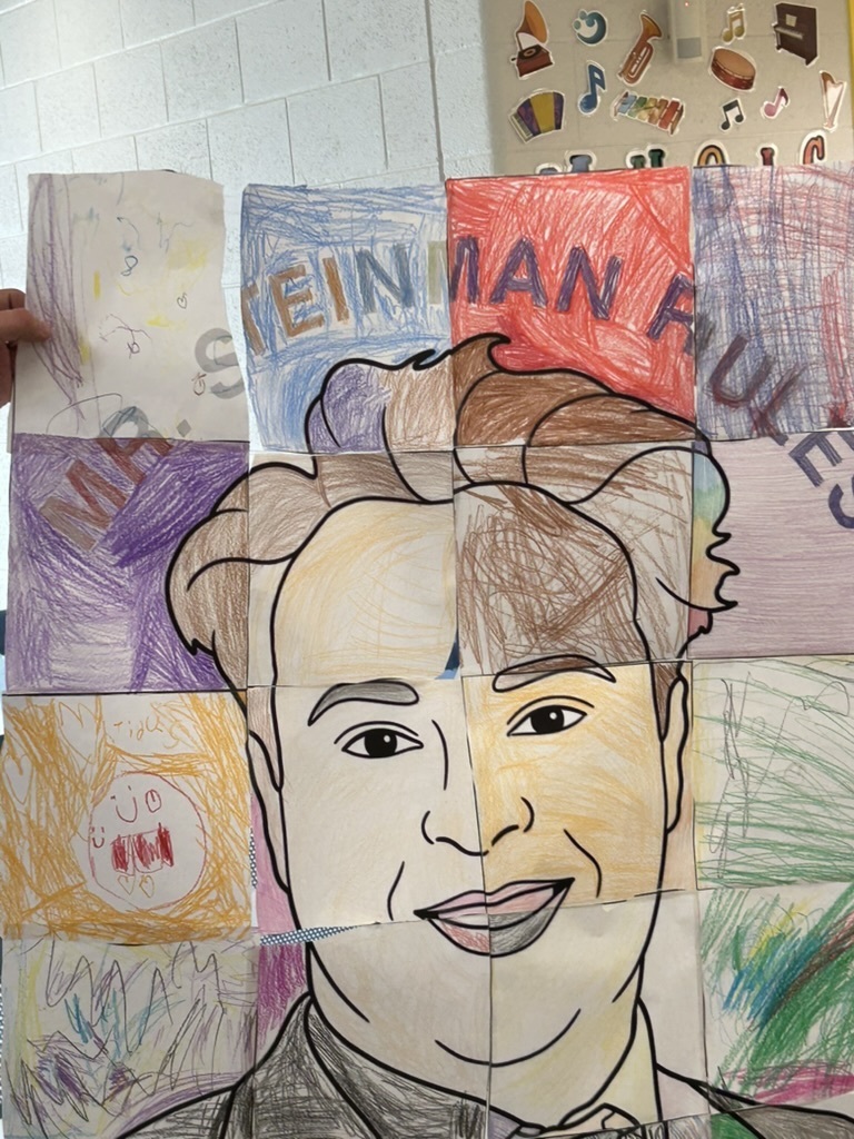 Colorful patchwork picture of Mr. Steinman with the words Mr. Steinman Rules.