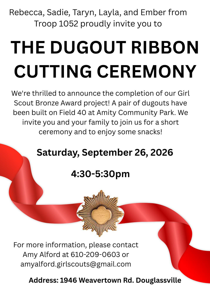 Flyer inviting community to The Dugout Ribbon Cutting Ceremony