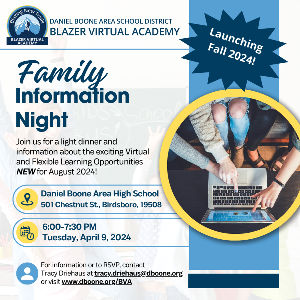 Blazer Virtual Academy Family Night 4/9/24 at 6 PM at DBAHS