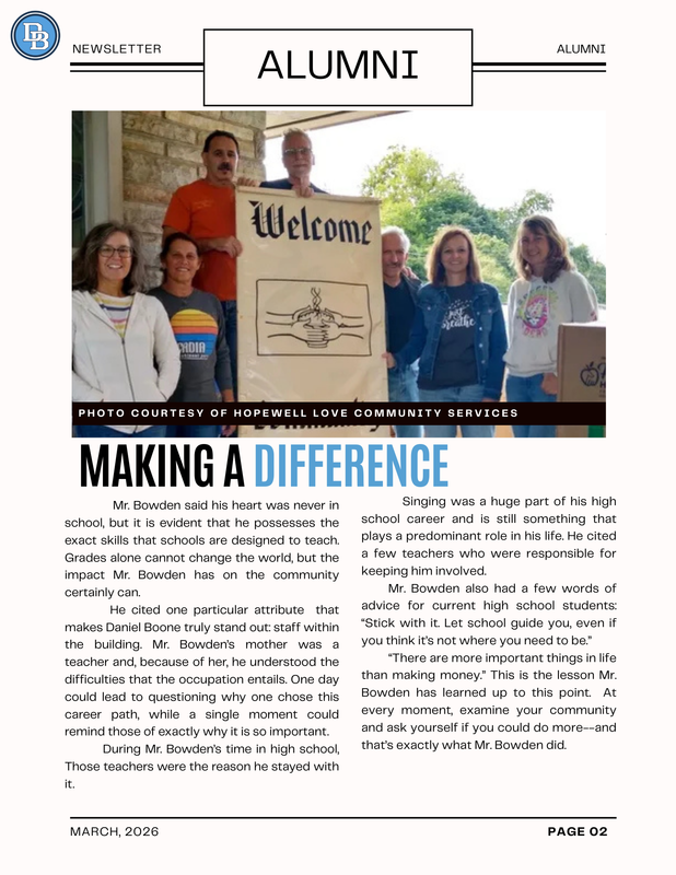 Newsletter looking image on Richie Bowden Class of 1979