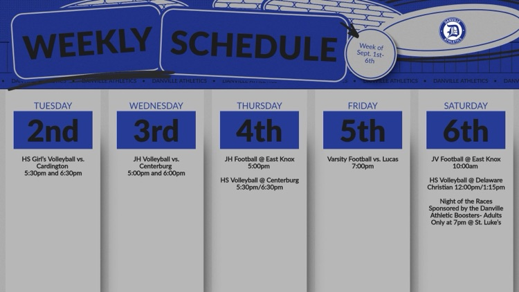 athletic events sept 1-6