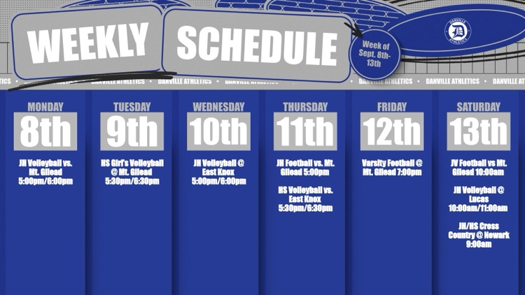 athletic events Sept 8-13 