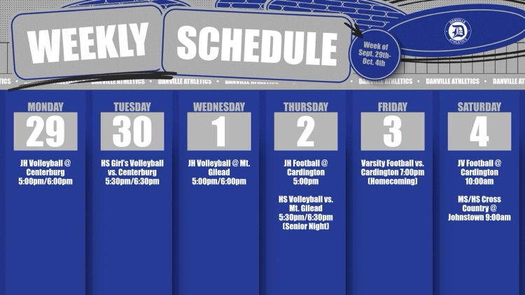athletic events Sept 30-0ct 4th 