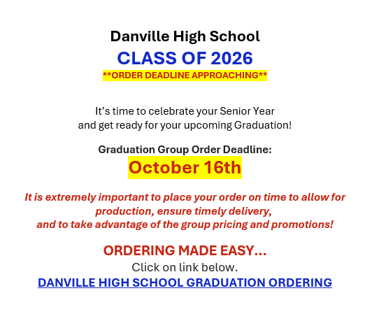 Cap and Gown Order Deadline