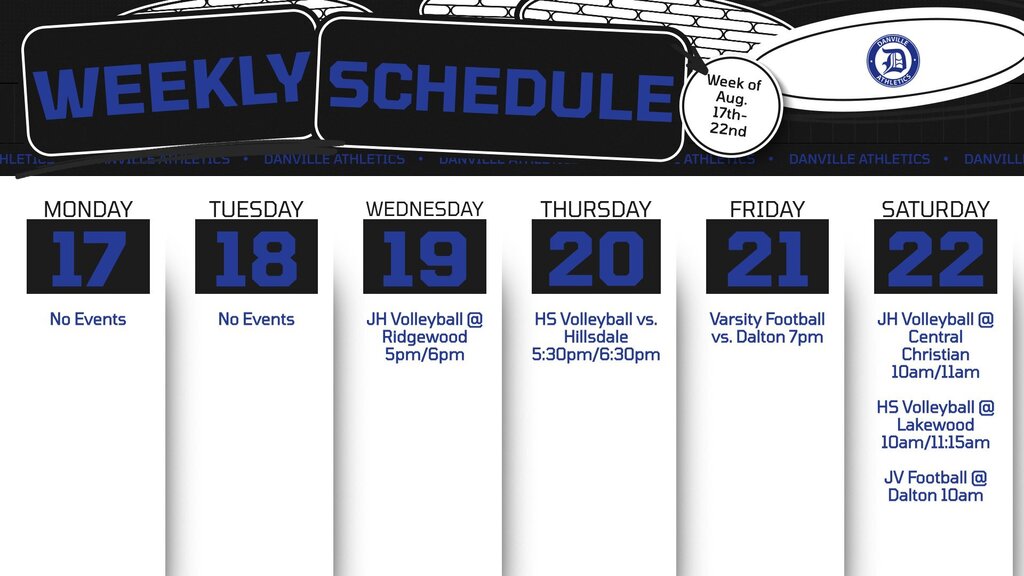 weekly schedule
