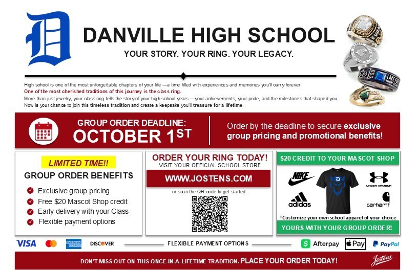 Class ring orders are now being taken.