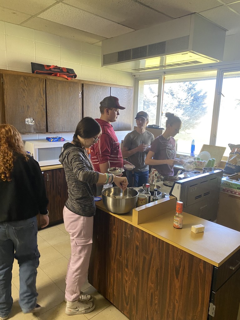 students in kitchen