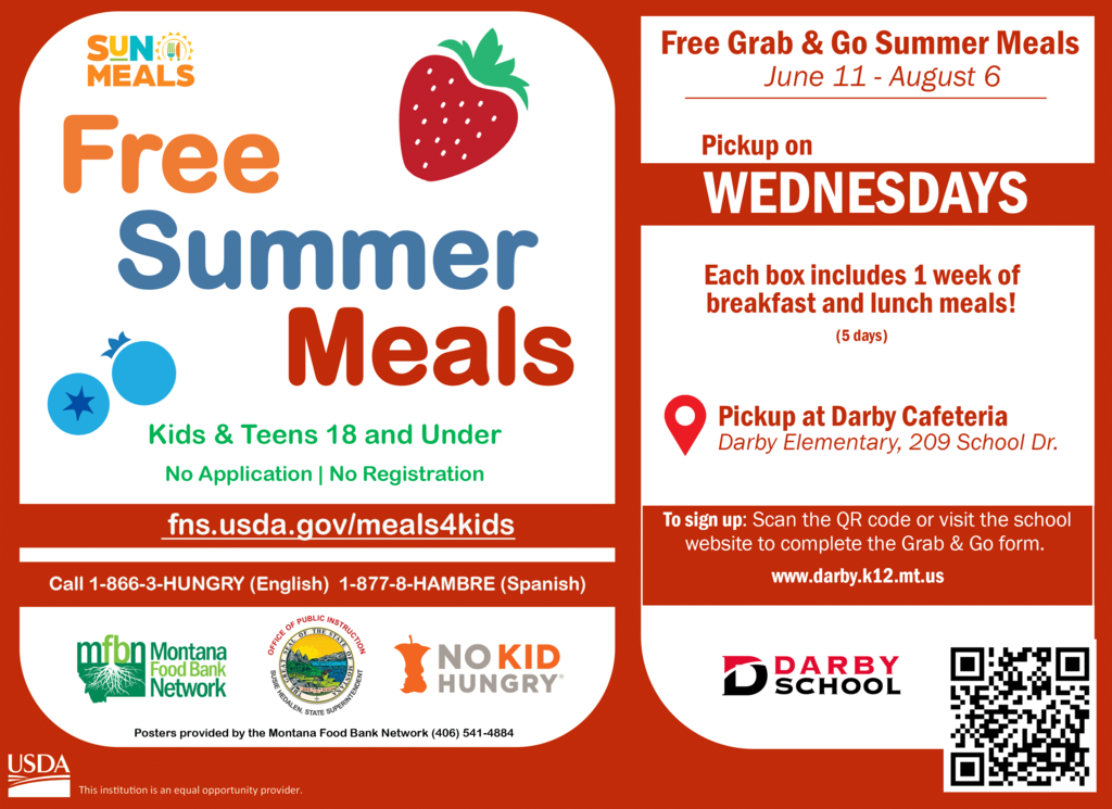 Free summer meals poster