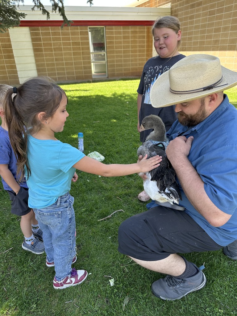 show and tell with goose and kids