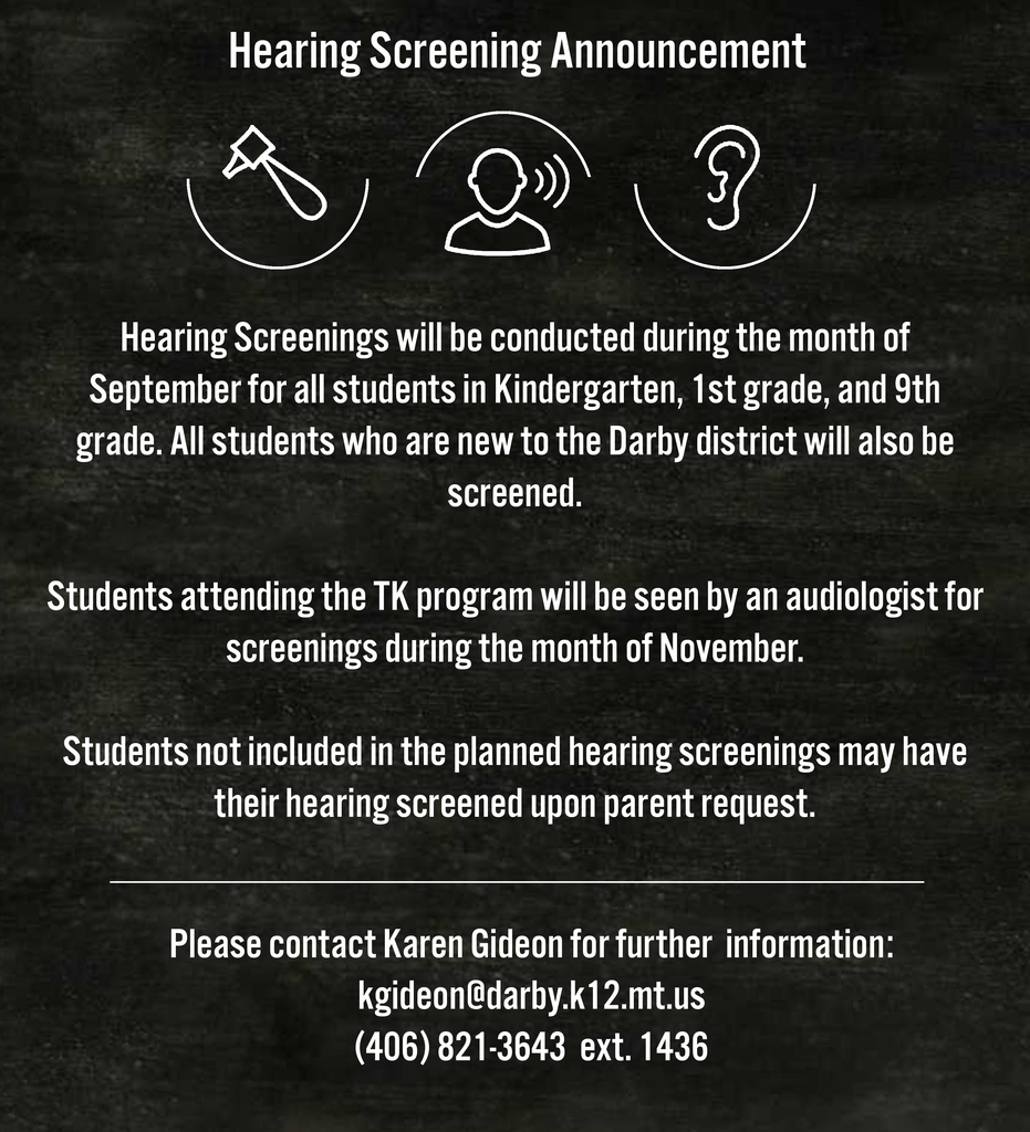 hearing screening annoucement
