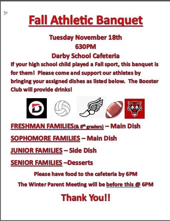 Fall Athletic Banquet Flyer