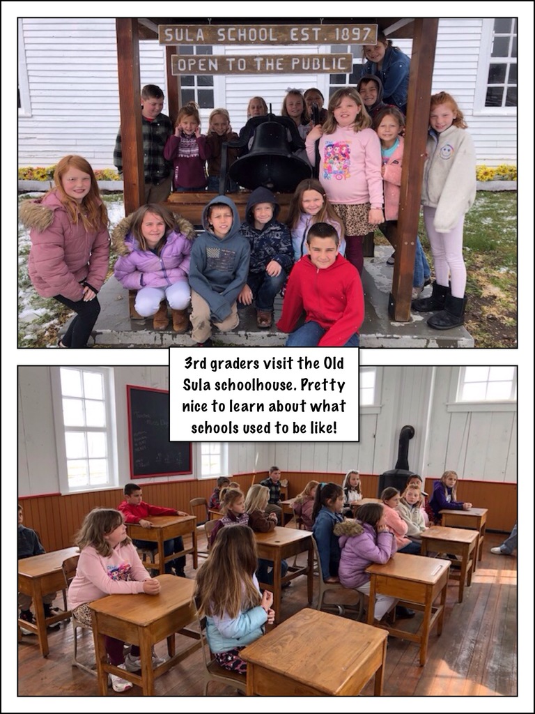 Miss Holmes' 3rd graders visit the old Sula Schoolhouse!