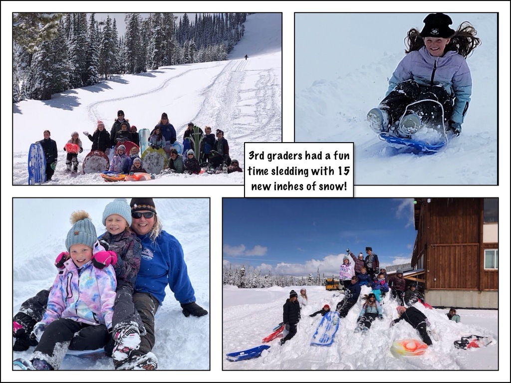 3rd grade Big Hole trip with sledding at LT.