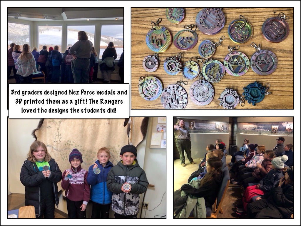 3rd Grade made designed 3D medals about the Nez Perce tribe.