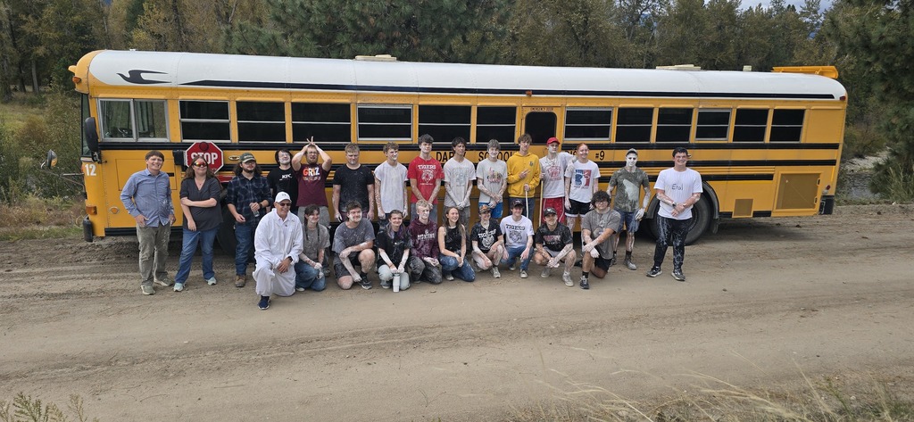 Class of 2027 in front the bus