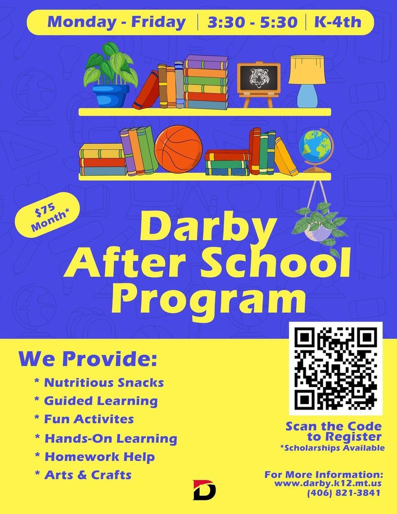 Darby After School Program - $75/ month - Monday-Friday 3:30-5:30