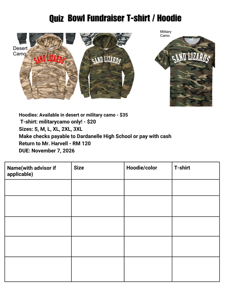 Quiz Bowl Fundraiser