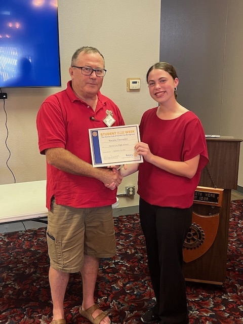 Natalia Rotary Student of the Week 