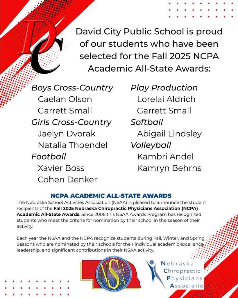 Fall 2025 NCPA Academic All-State Awards