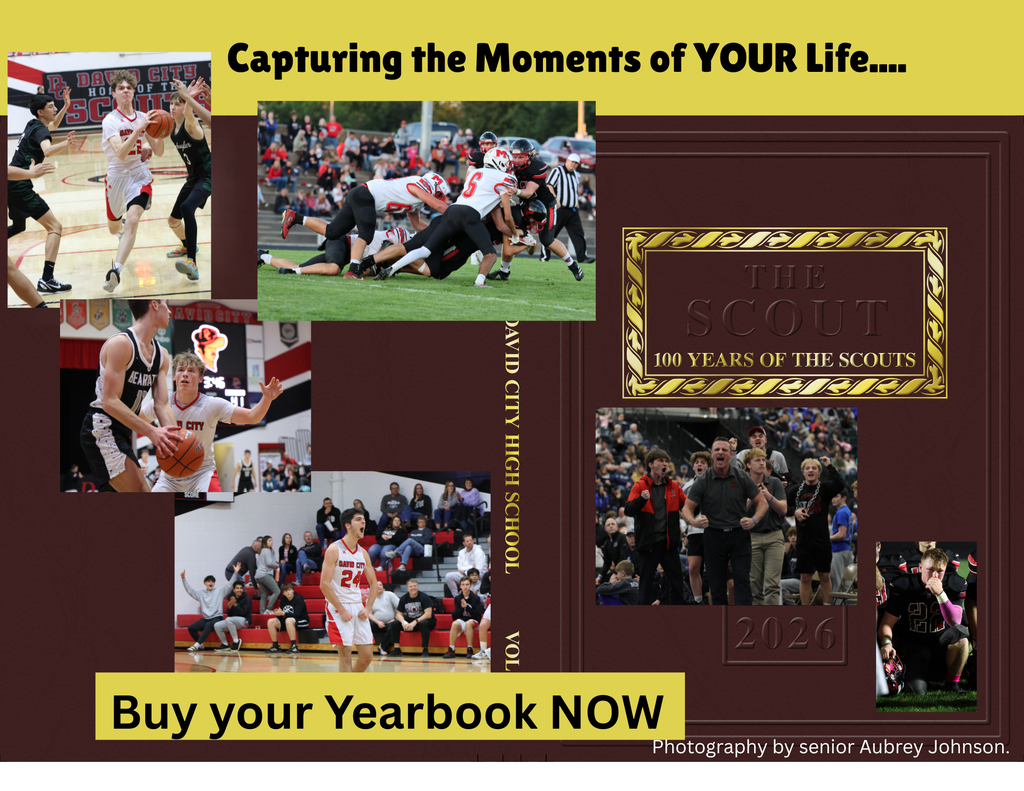 Pictured is the 2025-2026 yearbook cover along with various photos from the season.