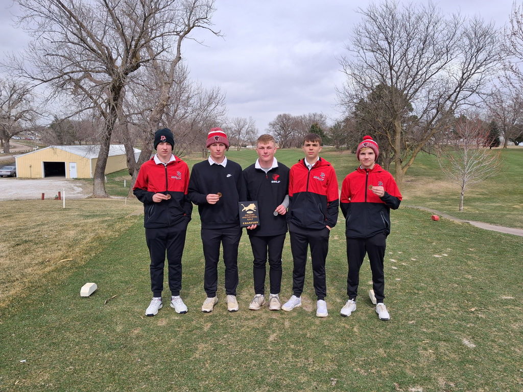 Congratulations to the Scout golf team on their victory today at the nine team Aquinas Invite.   Jesse Divis 2nd place (76).   Xavier Boss 3rd place (76).  Justin Watts-Dinkelman 5th place (81).  Chase Kuhlman 9th place (83).   Great start to the season Scouts.    Top three team scores were David  City 316, Scotus 322, and Aquinas 337.  