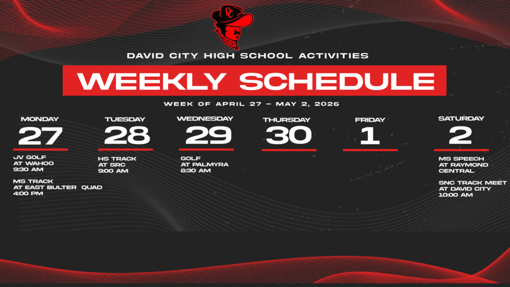 Activities for the week of April 27, 2026