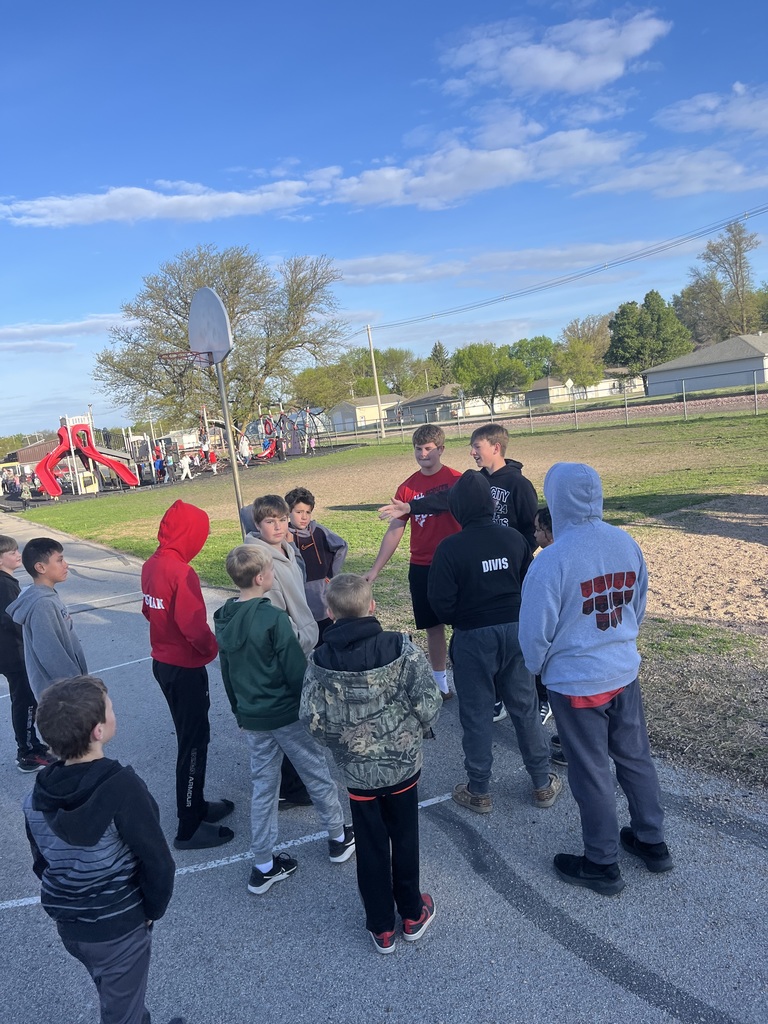 Visiting with elementary students