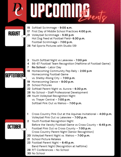 Mark Your Calendars