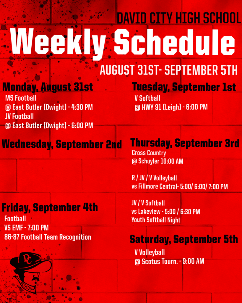 Scout Activities for the Week of August 31, 2026