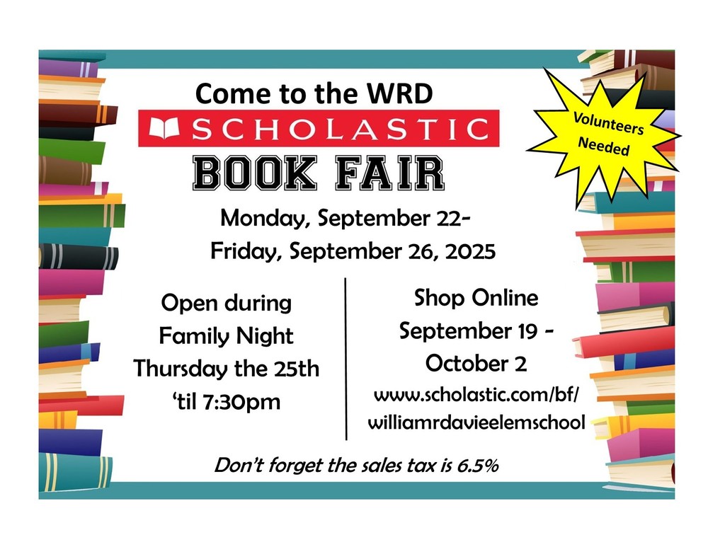 WRD Fall Book Fair September 22-26, 2025