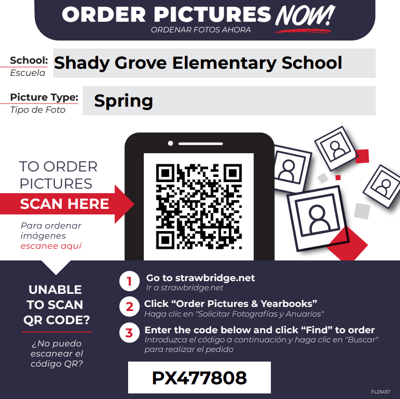 Spring Picture Day April 1st