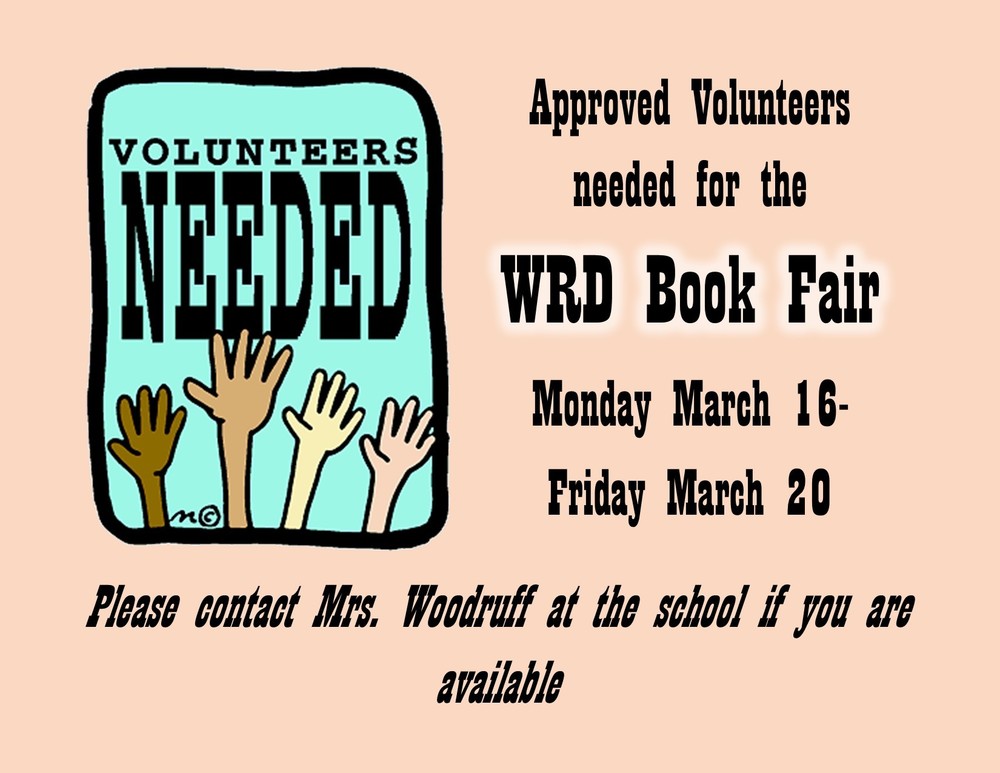Spring book fair volunteers needed