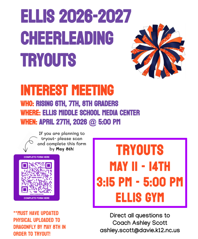 Ellis 26-27 Cheerleading Interest Meeting April 27th