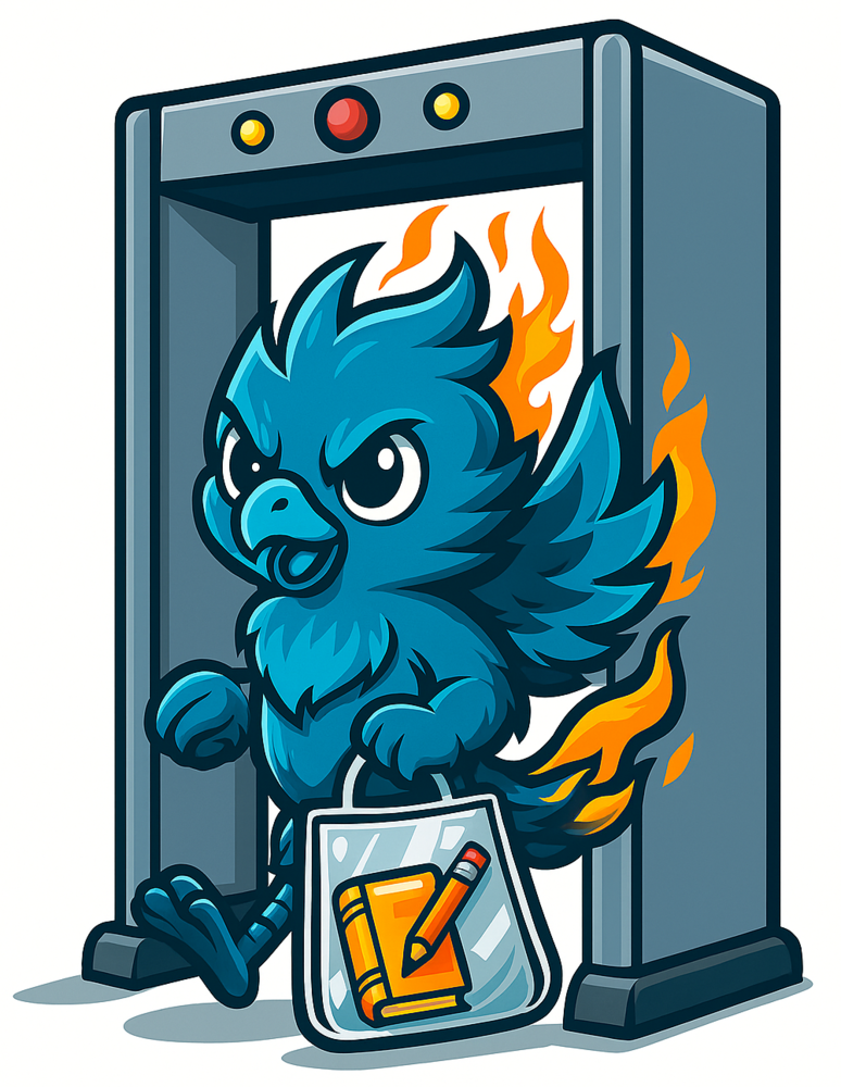 Phoenix with Clear Bag