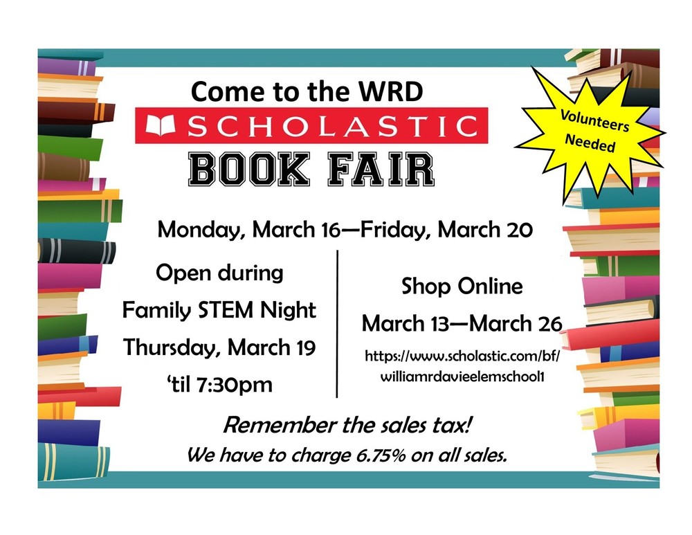 William R Davie Spring Book Fair March 16-20, 2026