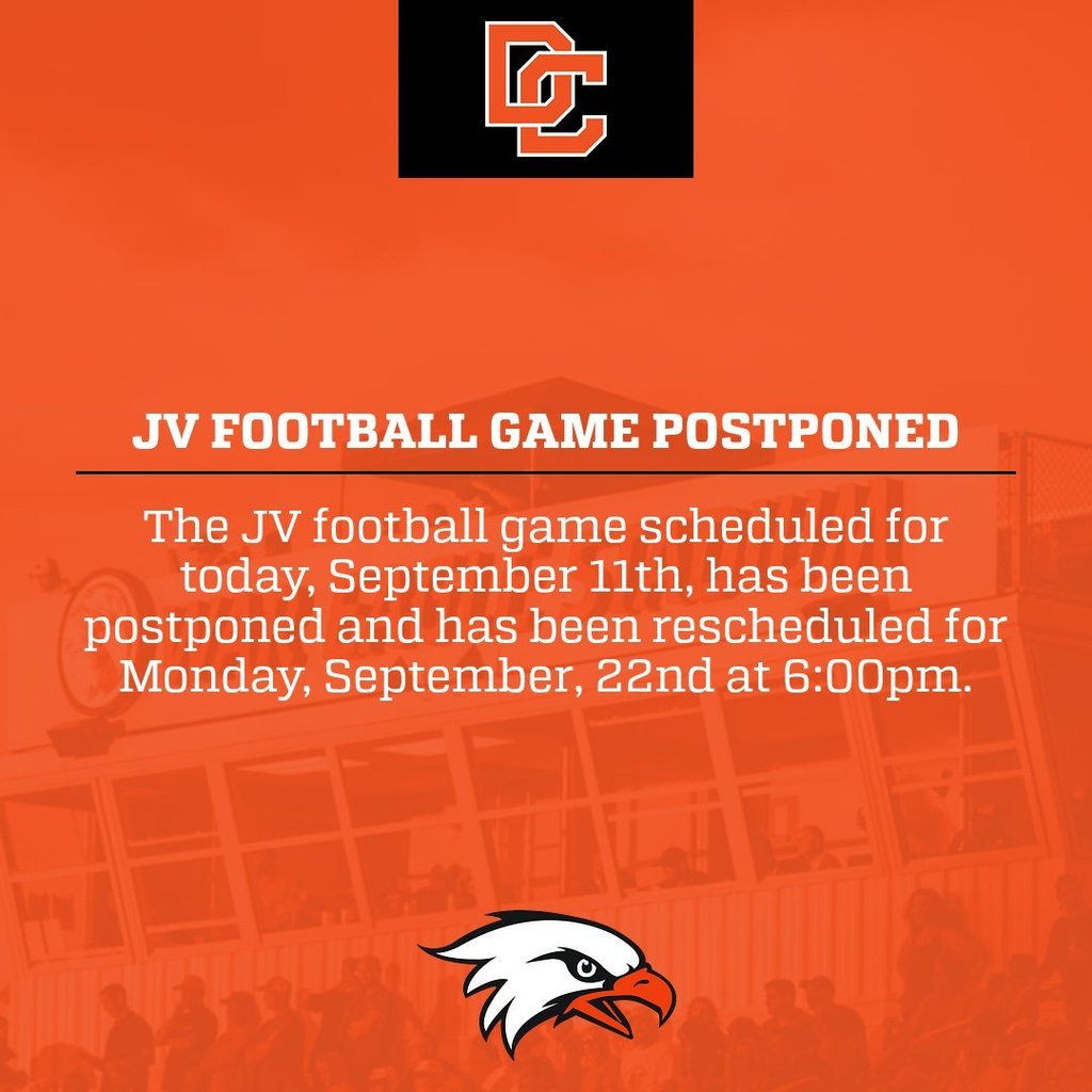 JV FB Game Postponed