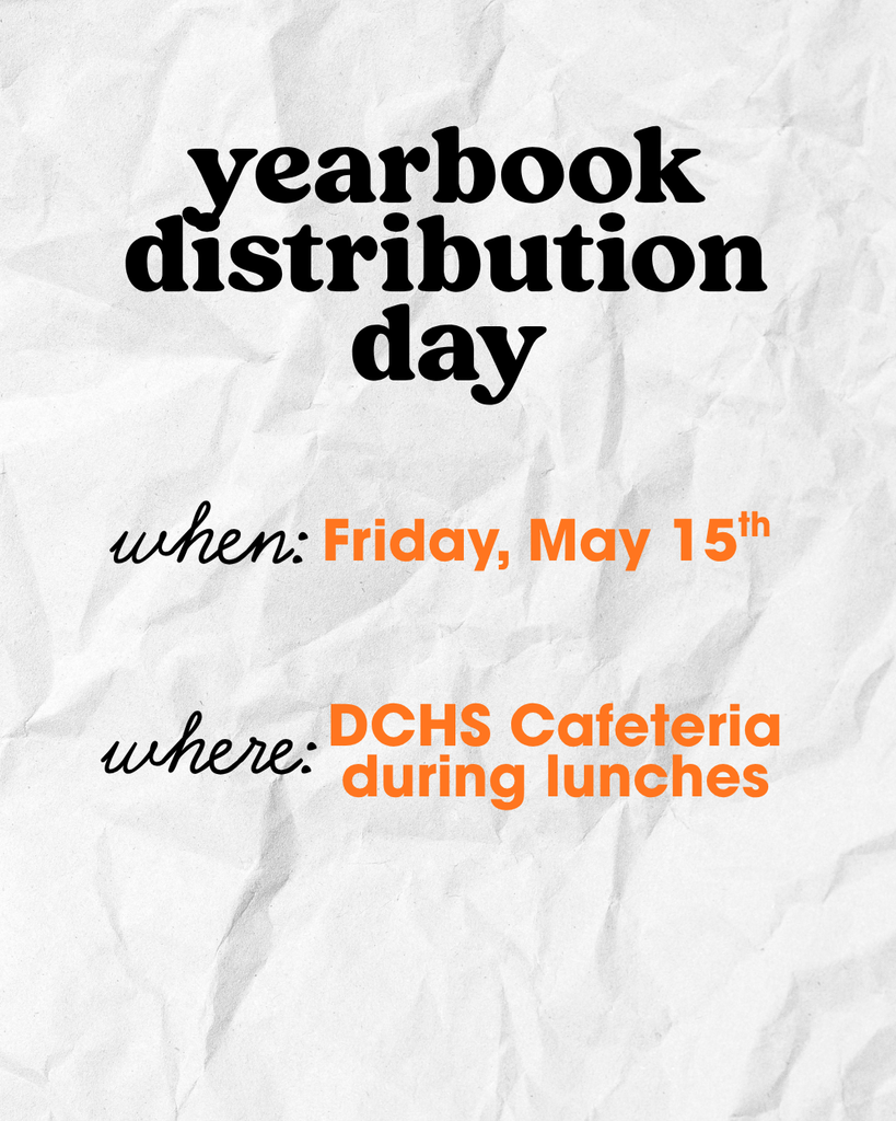 Pictures describing how to get yearbook on Friday, May 15th, distribution day