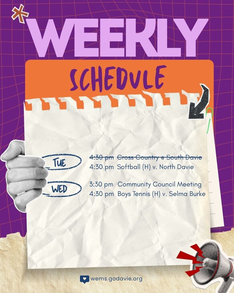 Weekly Athletic Schedule