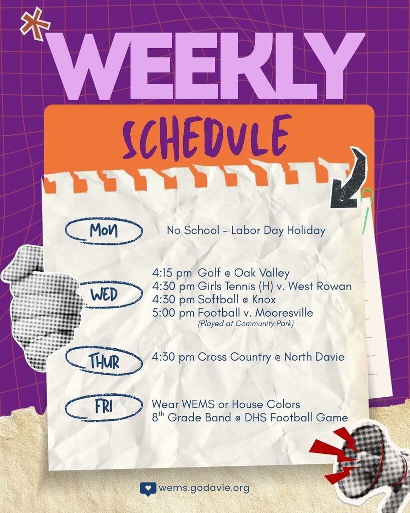 WEMS Weekly Schedule Sept 7
