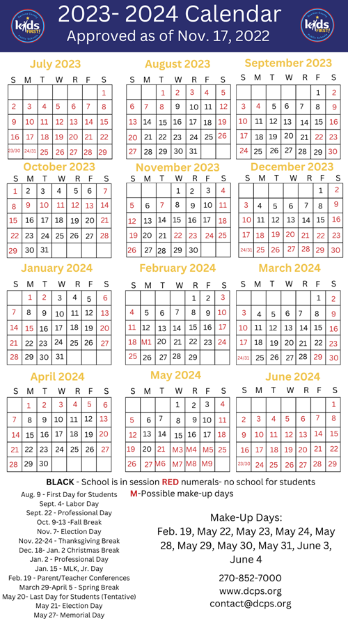 DCPS 2023-2024 School Calendar | West Louisville Elementary School
