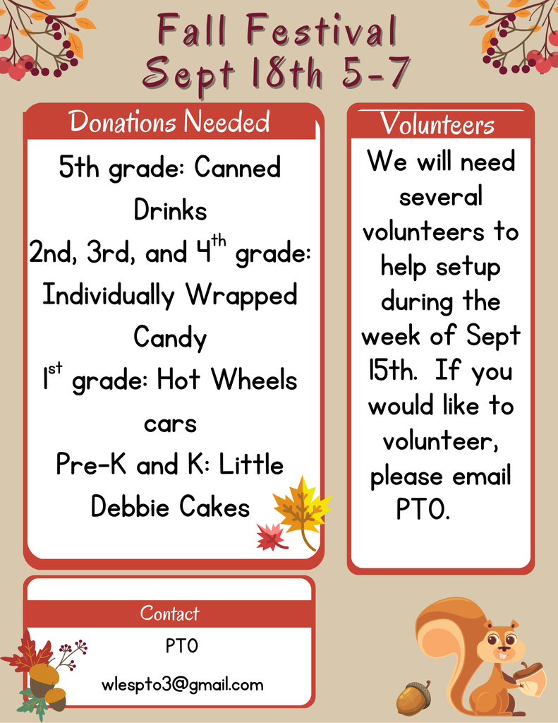 Fall festival donations