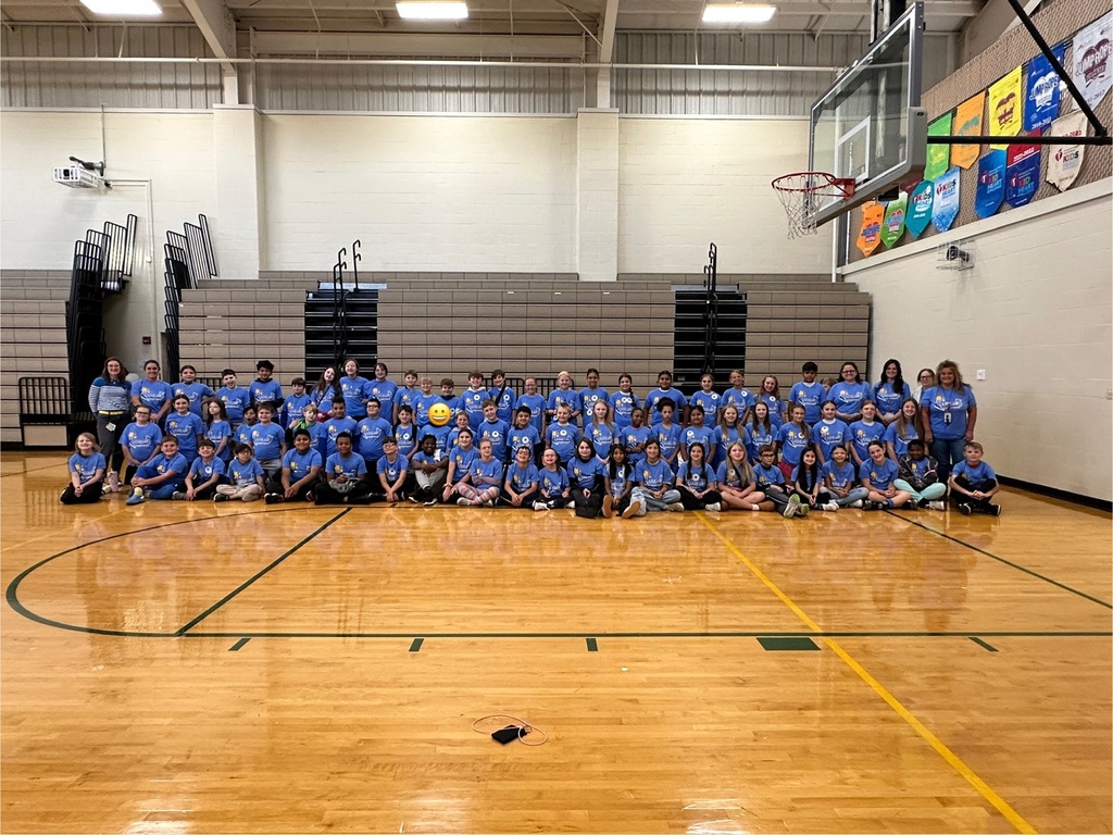 5th grade students showing support for friends for the Buddy Walk tomorrow