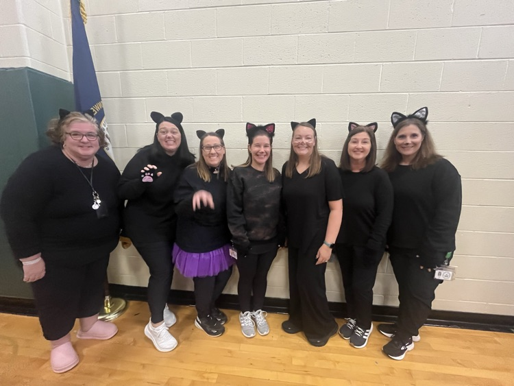 staff dressed up for Halloween