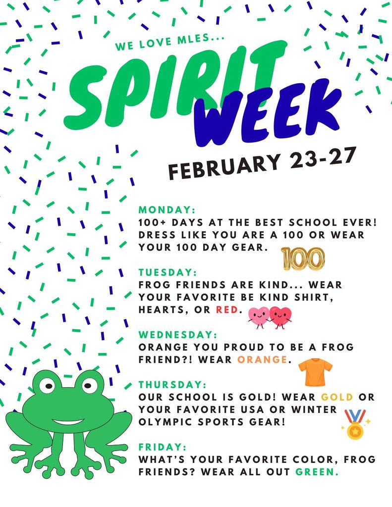 We Love MLES Spirit Week Poster