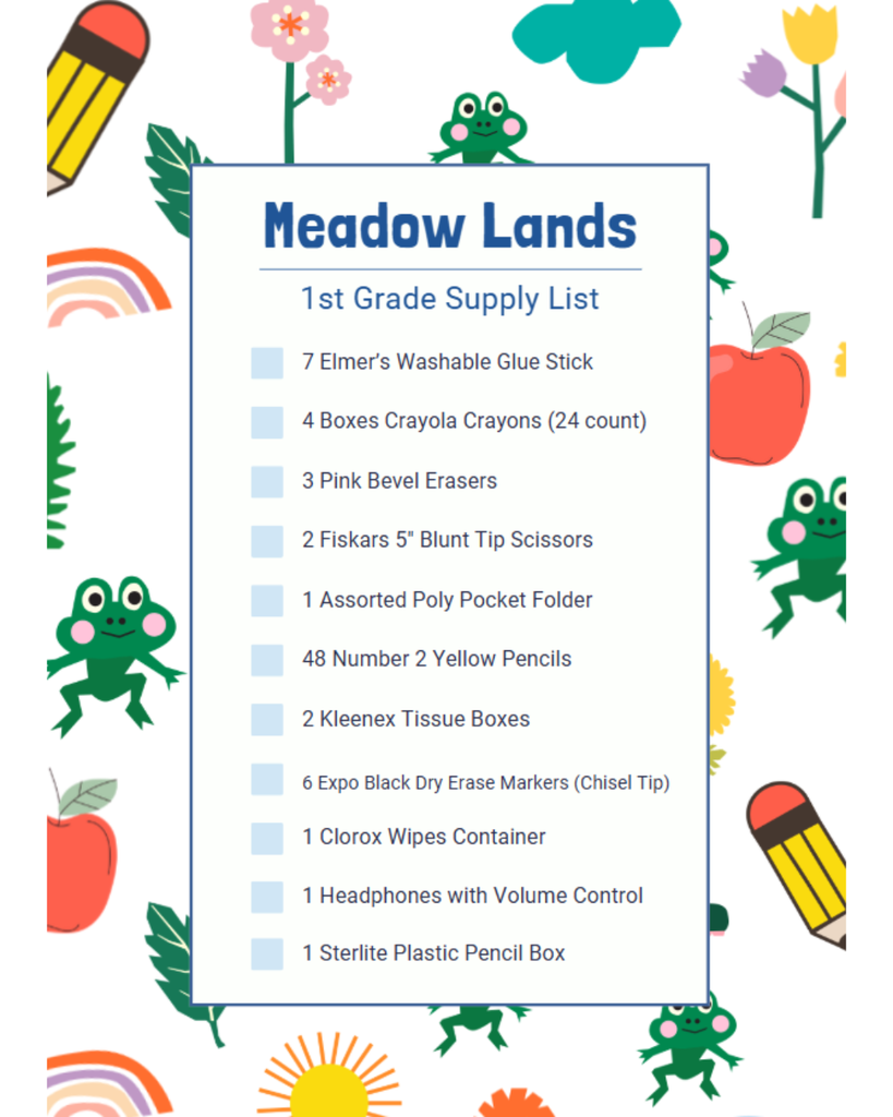 1st Grade Supply Lsit