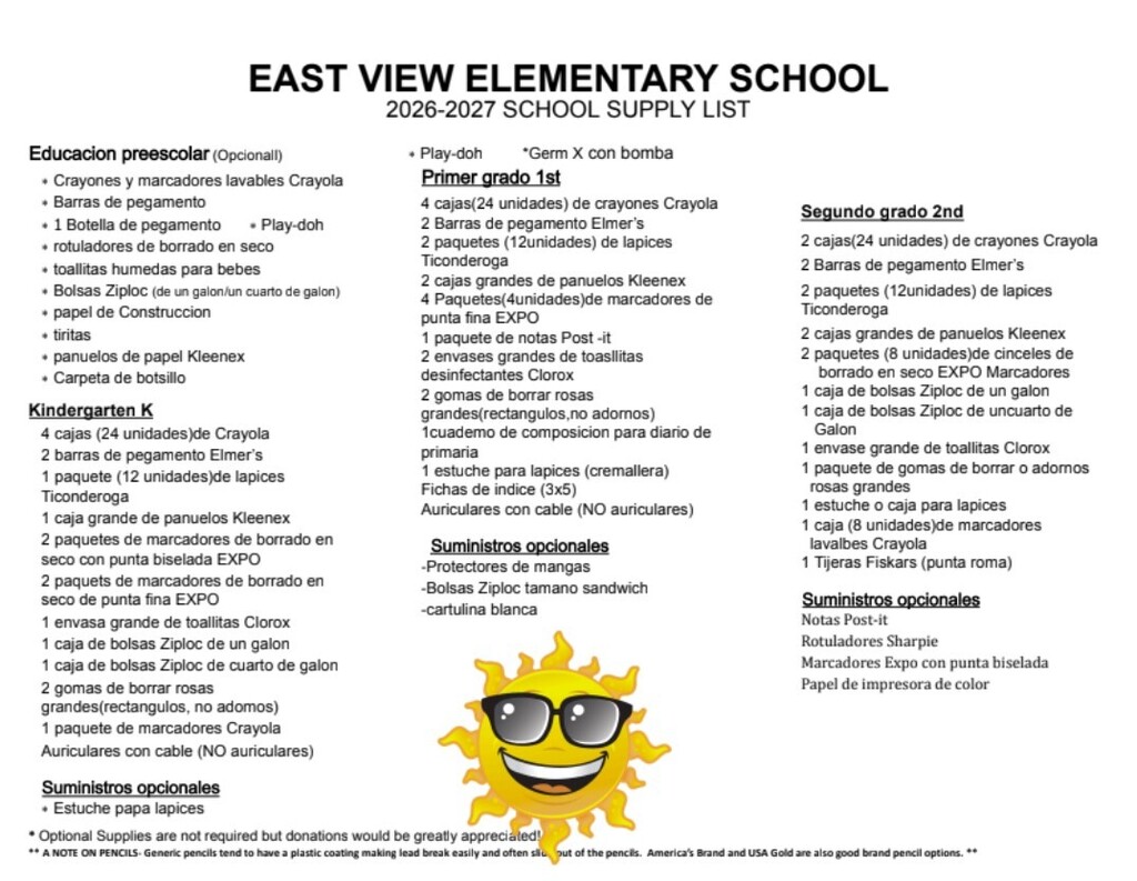 School Supply List (spanish) 2