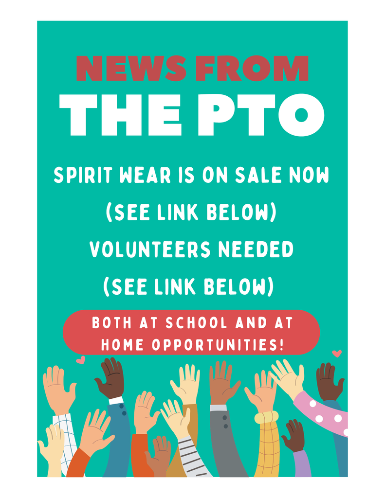 PTO SPIRIT WEAR and Volunteer Flyer